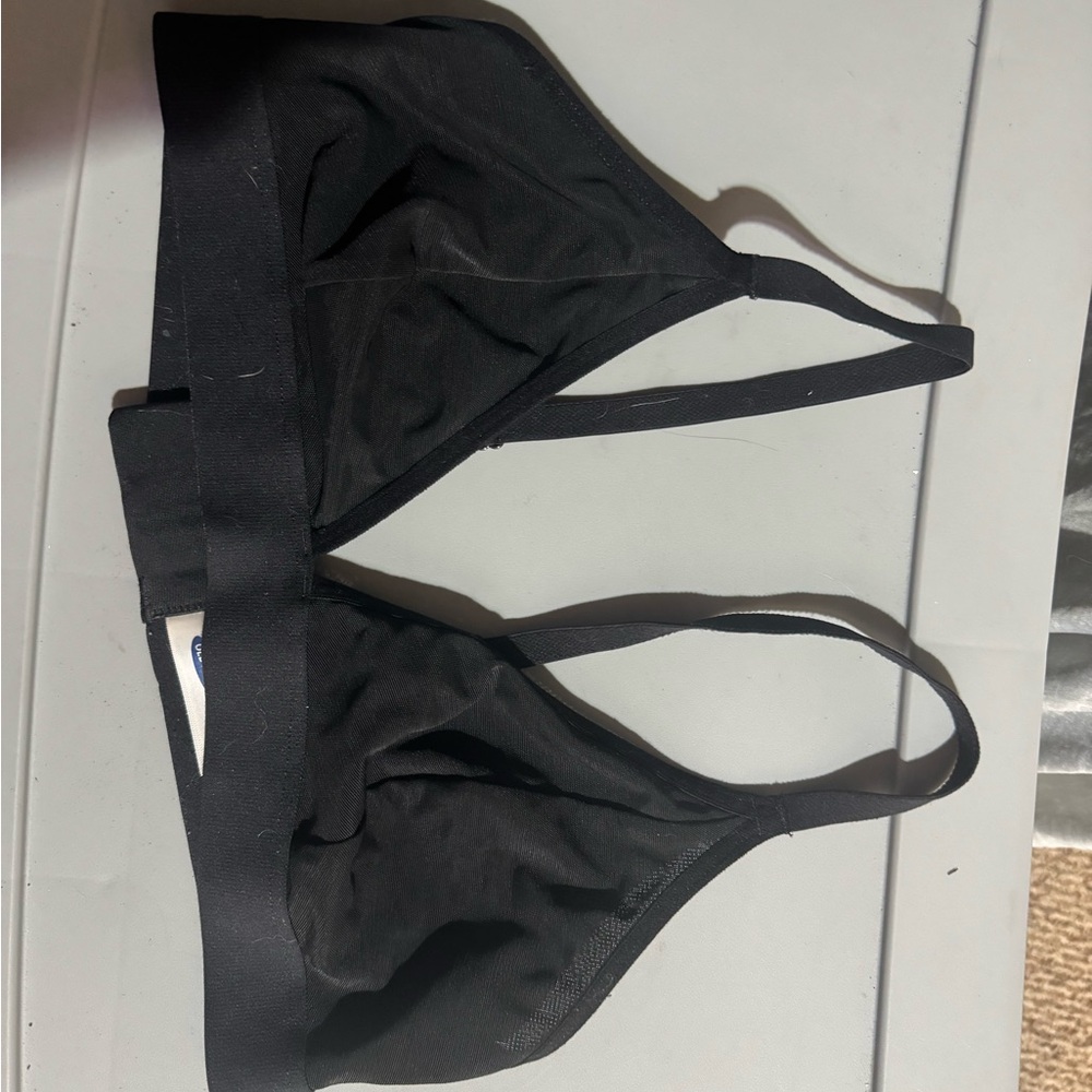 Black and Navy Triangle Bralette